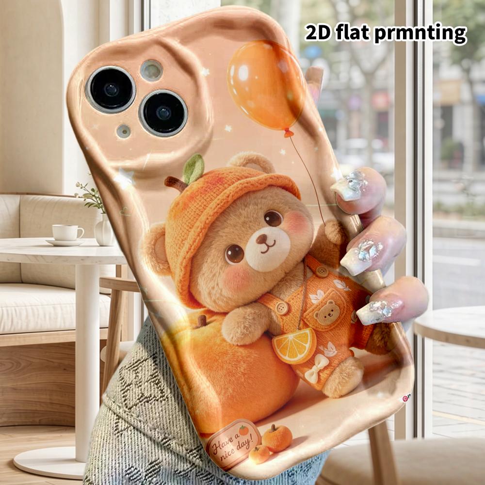 Phone Case: 2D flat design suitable for iPhone 18 17 16 15 14 13 Pro film protective case, couple style, warm orange simple design, Christmas and Hall