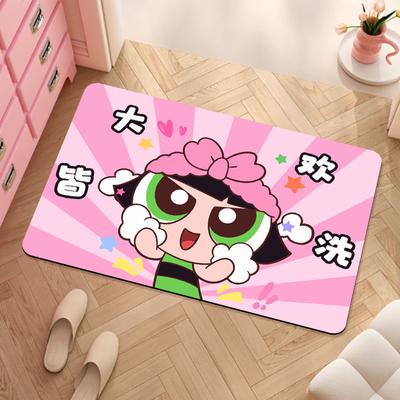 Bathroom Diatom Mud Cushion Toilet Toilet Door Absorbent Carpet Cherry Maruko Bathroom Door Foot Mat