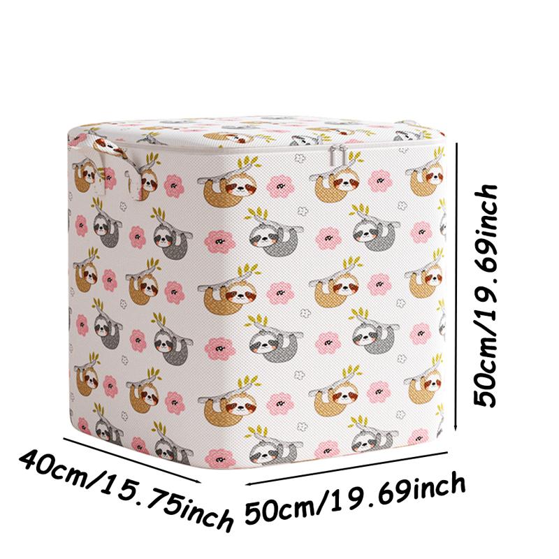 1pc Large Capacity Clothes Storage Bag Organizer With Reinforced Handle For Blankets Bedding Foldable With Zipper Storage Bag
