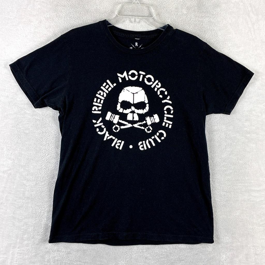 T-shirt Uomo L Black Rebel Motorcycle Club Nero Bianco Teschio Biker Rock Band USA Maglietta Unisex