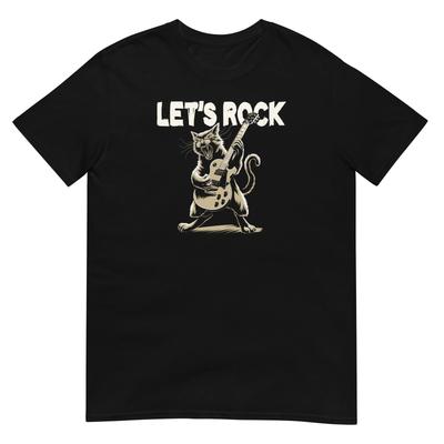 Cat Tshirt Guitar Player Tee Kitty Cats Lover Pet T-Shirt Unisex Design