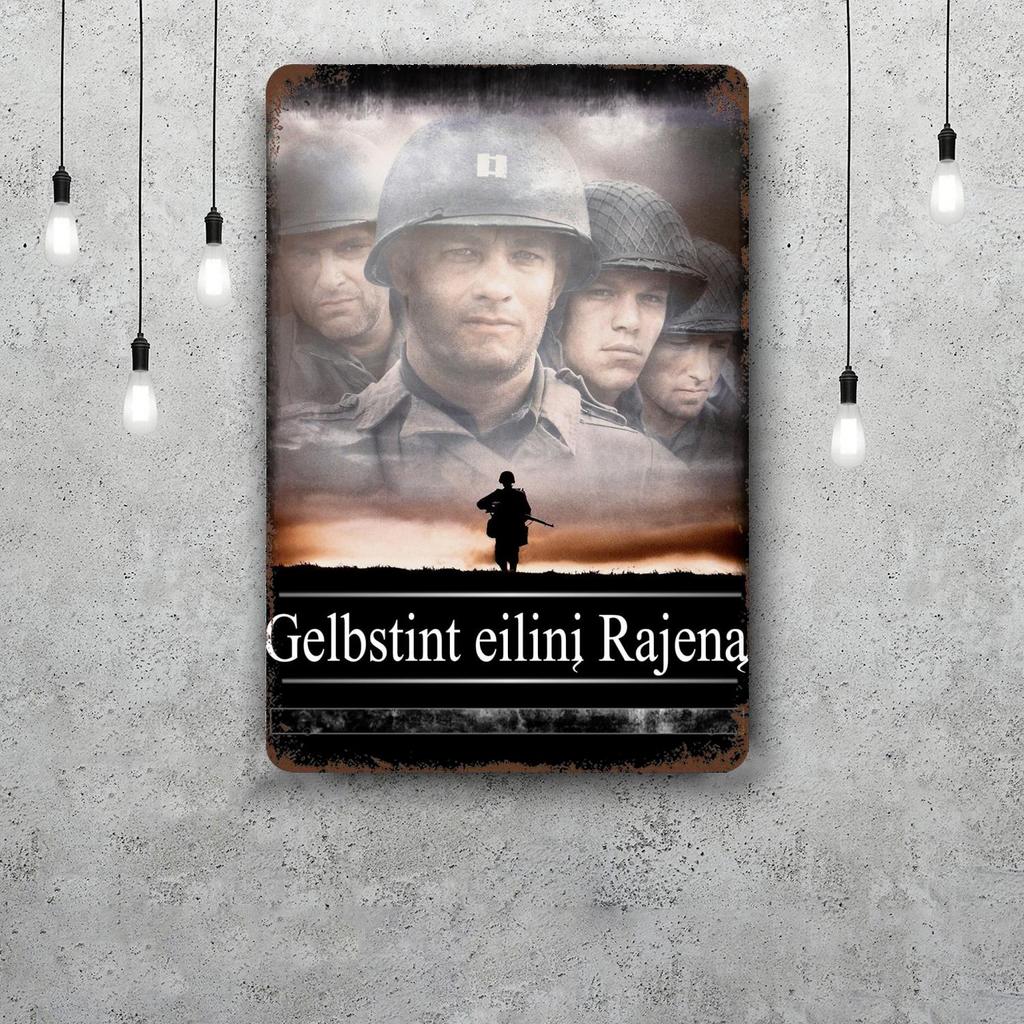 Saving Private Ryan Movie Decor Poster Vintage Tin Sign Metal Sign Decorative Plaque for Pub Bar Man Cave Club Wall Decoration