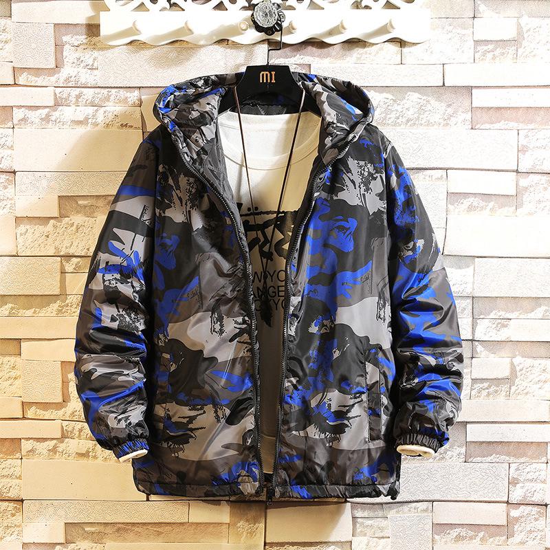 Men's Korean Camouflage Cotton Winter Coat for High School Students