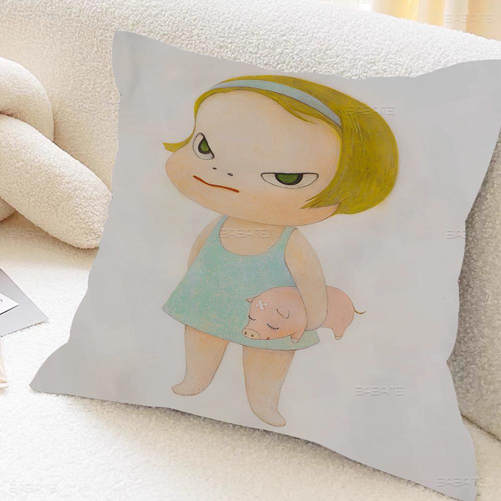 Yoshi Tomo Nara Pillow Cover Sofa Cushion Cover Home Room Decoration Children Gift