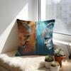 The War Between The Land And The Sea Cushion Cover Cozy Velvet Throw PillowSoft Warm Cushion For Sofa  Bed
