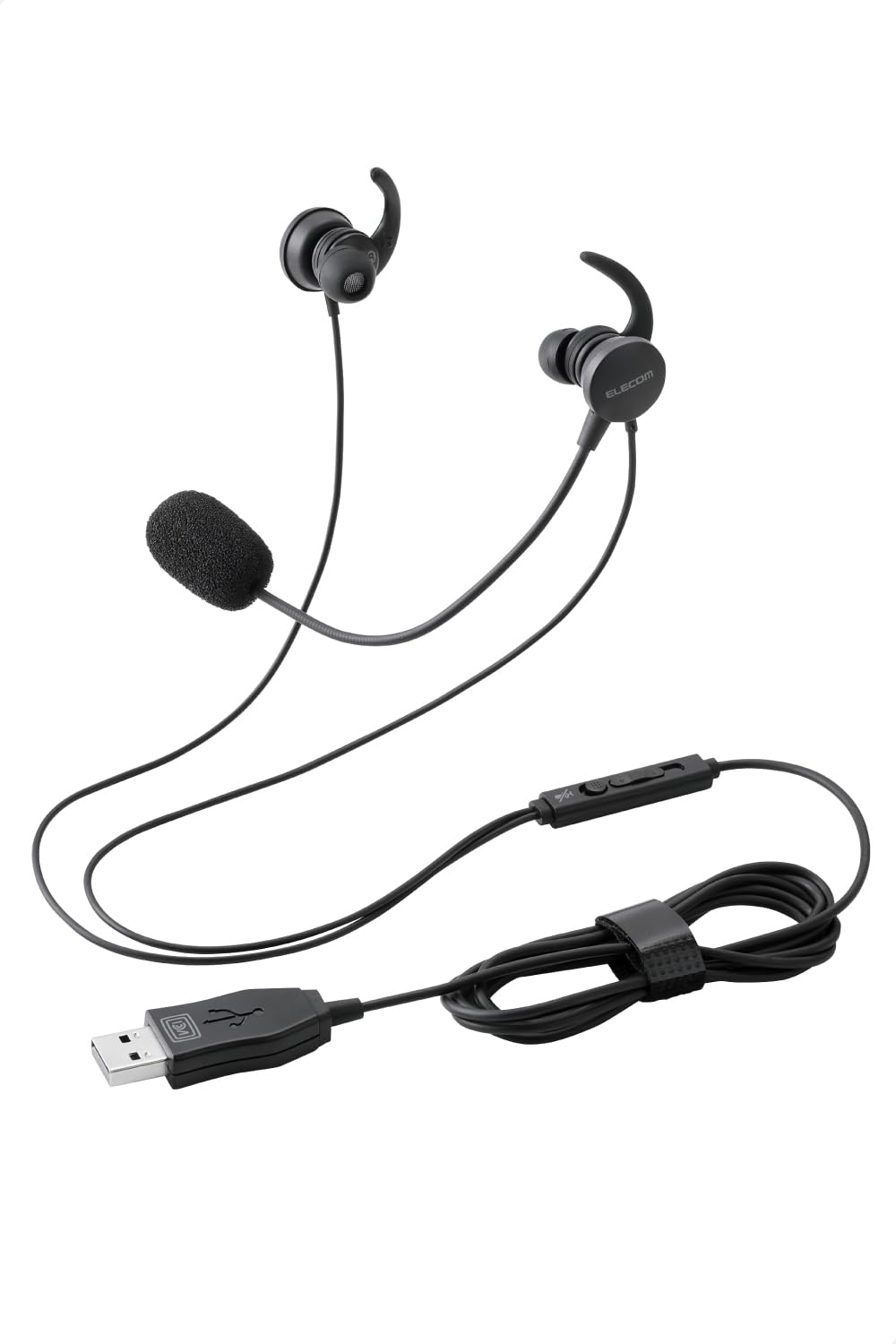 

ELECOM Wired with Headset, USB, Microphone, In-Ear, In-Ear, Binaural, Black, ECHS-EP21SUBK чорний