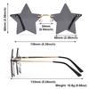 1pc Rimless Star Shape Sunglasses Driving Trendy Eyeglasses Women Men Party Glasses Funny Pentagram Eyewear Christmas Decor