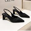Fashion New 2025 Summer Closed Toe Women's Sandals Suede Open Back Comfort for Women Lightweight Commute Daily Stylish Shoes High Heels