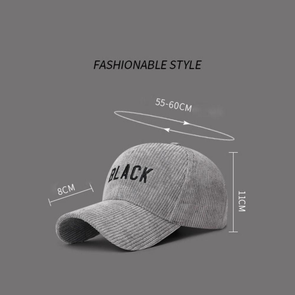 Classic Adjustable Corduroy Baseball Cap Breathable 3D Embroidered Casual Cap Lightweight Polyester Outdoor Sun Hat Daily Use
