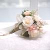 Bouquet da Sposa Rosa Artificiale Avvolto in Juta e Raso Fiore Finto Portatile per Certificato di Matrimonio Ritratti all'Aperto