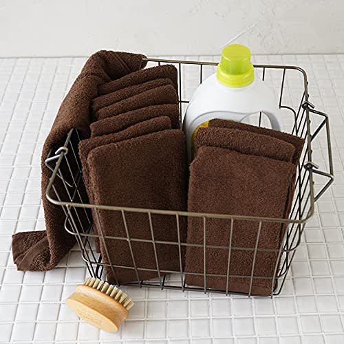 GamachaTowel Face Towels, 22 Colors Available [Cacao, 10-Piece Set]. Perfect for wiping hands in the kitchen or bathroom. These lightweight towels are
