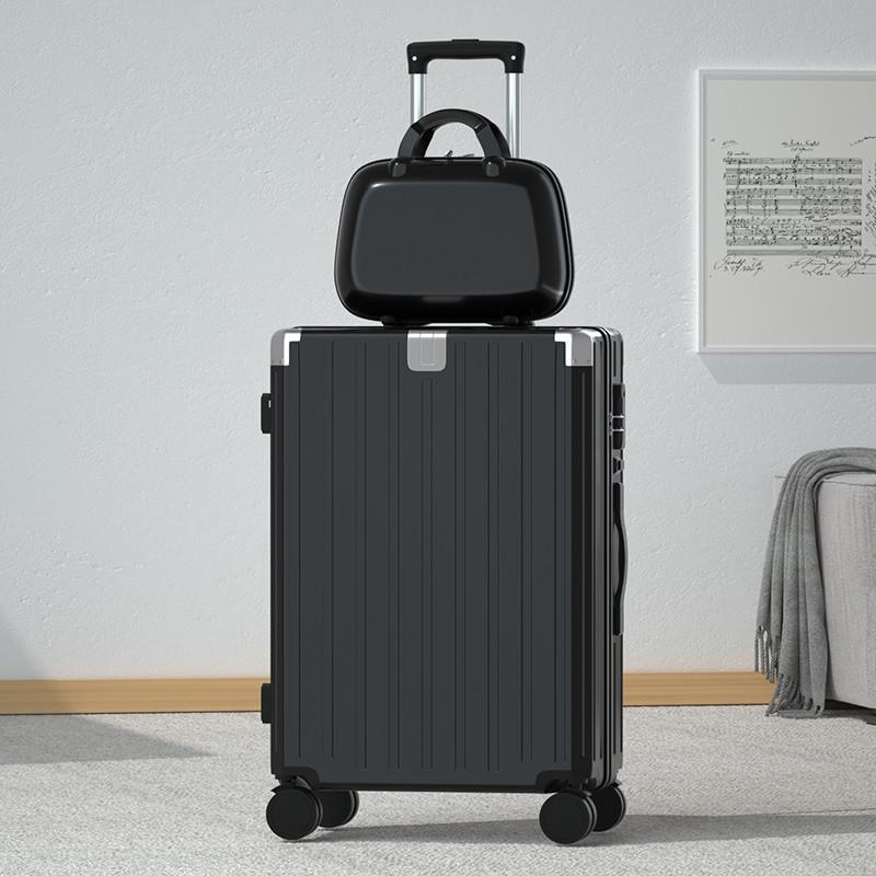 2025 Large Capacity Leather Suitcase with Universal Wheels and Combination Lock