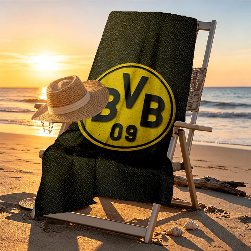 Borussia Dortmund Print Beach Towel Design, Soft, Lightweight. for Home Bathroom, Spa, Pool, Yoga, Surfing, Camping, Gift for Family, Friend