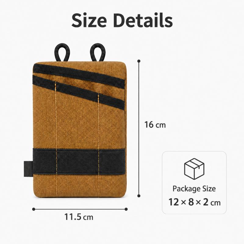 Portable Canvas EDC Organizer Pouch With Zipper Pocket Compact Belt Hanging Storage Bag For Cards Coins Keys Tools And Daily Carry