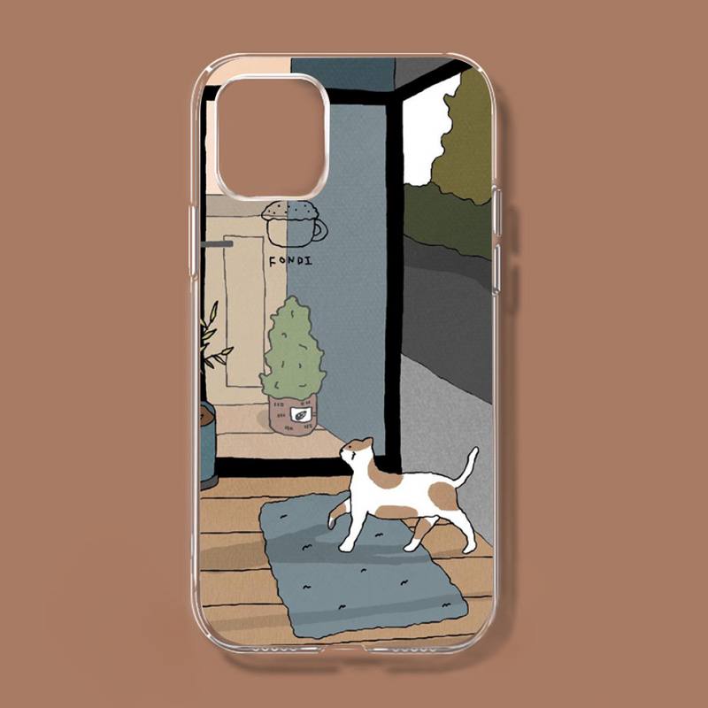 Retro illüstrasyon sevimli japon kediler telefon kılıfı için Iphone 11 12 13 Mini Pro Xs Max 8 7 6 6s artı X 5s Se 2020 Xr kapak