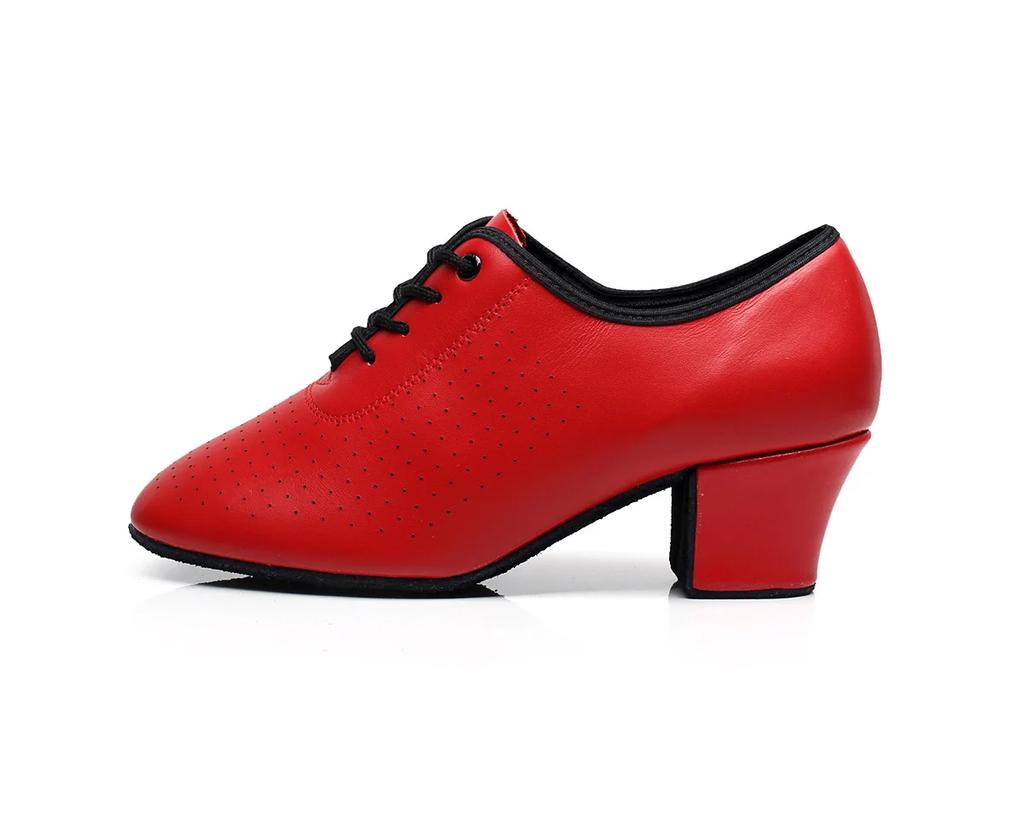 Fashion Latin Dance Soft Cow Leather Shoes Women Modern Shoes Professional Shape Shoes Square Ballroom Sneakers  Ladies