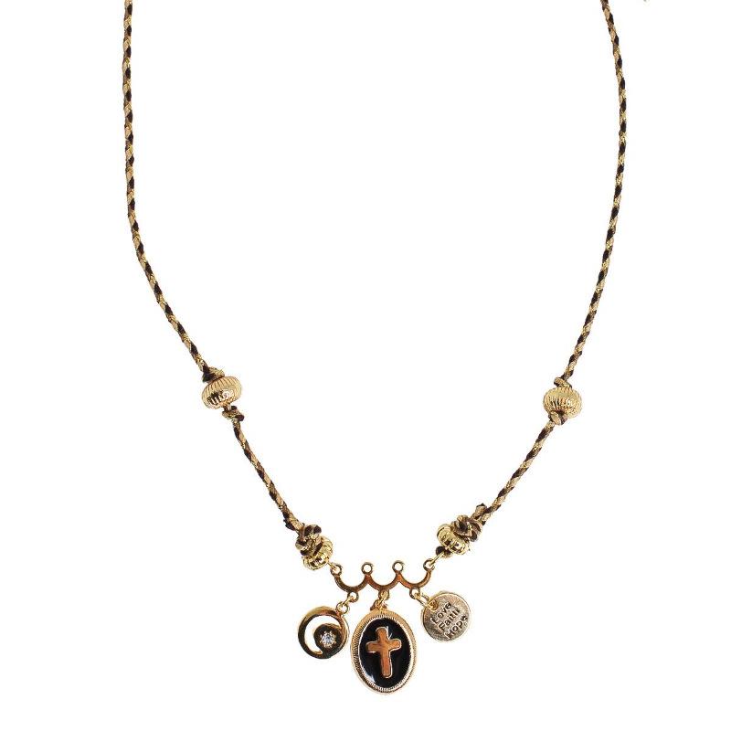 

Personalized Star Moon Love Pendant, Fashionable And Simple Color Rope Necklace, Electroplated Gold Color Retention