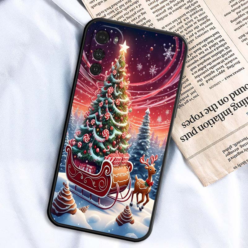

Christmas Gift Box Design For Motorola G85 Edge 50 G24 G35 G14 G04 40 G72 G34 G G54 G13 G32 5G Black Phone Case Motorola Moto G13