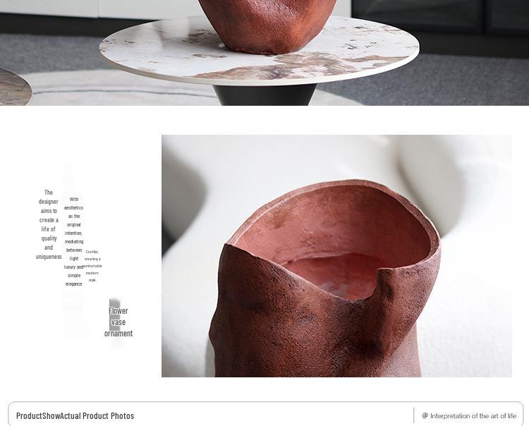 Wabi-Sabi Geometrische Große Harzvase für Esstisch Blumenarrangements