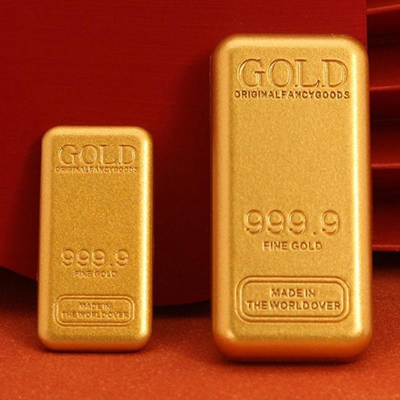 1Pcs Fake Gold Bar Simulated Golden Brick Movie Prop Novelty Gift Home Decor Simulation Decoration Crafts