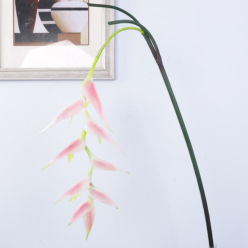 

Simulation feel long branch hanging bird flower, decorative scorpion-tailed orchid flamingo prop bird of paradise світло-рожевий колір
