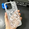 Transparent White Floral Swirl Phone Case For IPhone 17 16 15 14 Plus 13 12 11 Pro Max 17 Air Silicone Frosted Slim Soft Cover