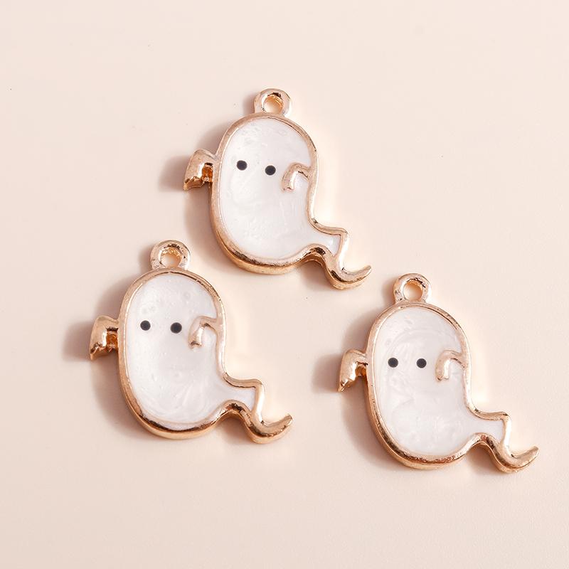 10pcs Mix Cute Enamel Halloween Charms Pumpkin Ghost Bat Charms Pendants for Jewelry Making DIY Earrings Necklace Accessories