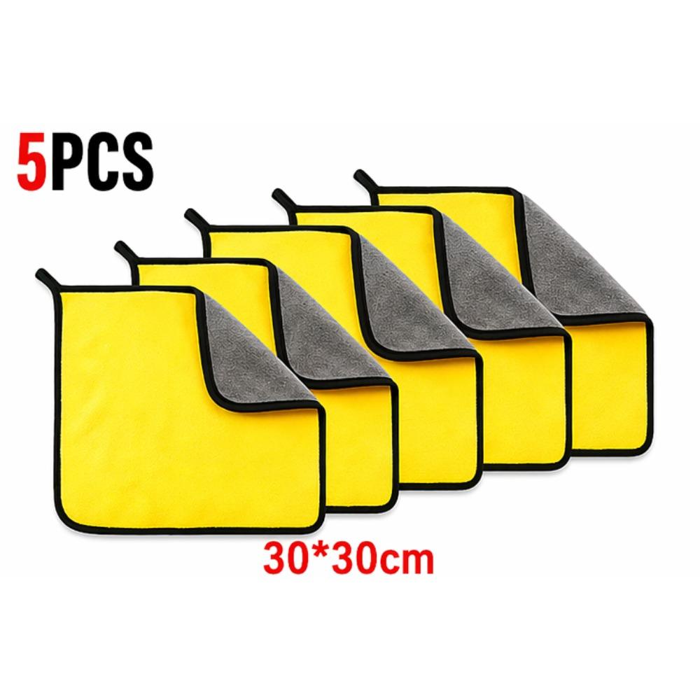 1/2/3/5 Pcs Microfiber Cleaning Towels Soft Double Layer Quick Dry Cloth for Car Window Mirror Kitchen Wiping Rag