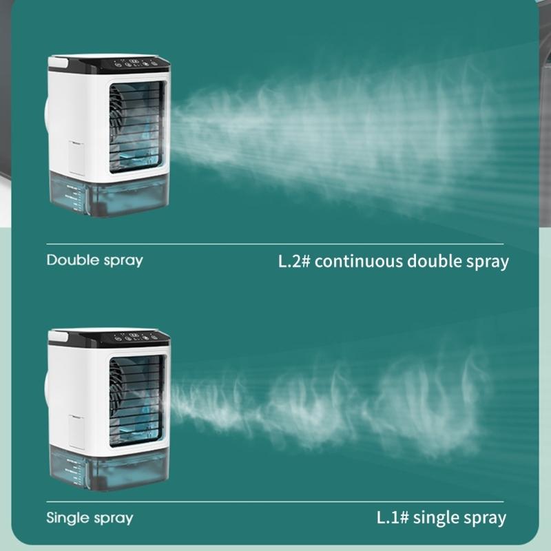 3 Speeds Miniature Air Conditioner USB Powered Ice Box Coolers with Night Light Practical Desktop Cooling System