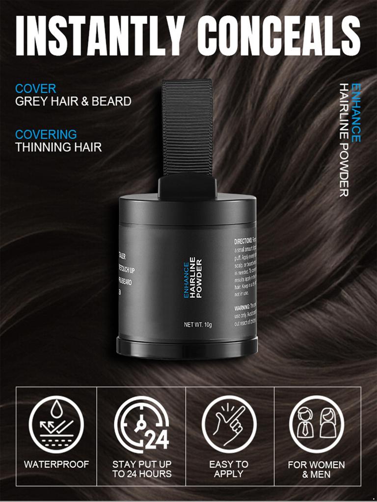 Pudră pentru Retușarea Liniei Părului și Rădăcinilor - 1 BUC Culoare Păr pentru Acoperirea Firelor Cenușii și Ascunderea Zonei Chele, Potrivită pentru Femei și Bărbați