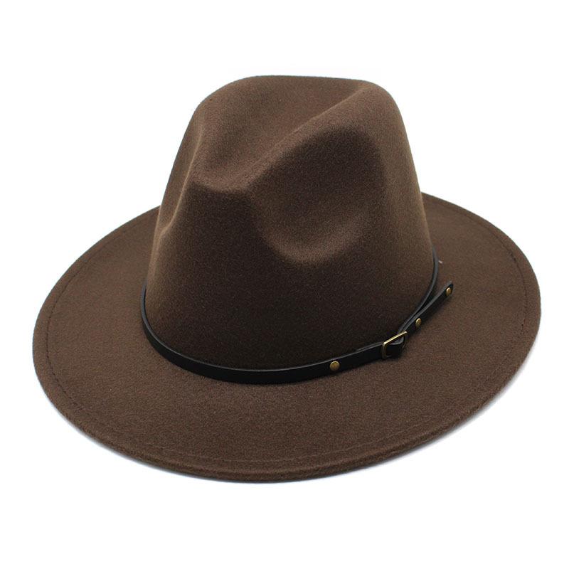 Retro Ladies Jazz Hat, British Versatile Simple Wool Hat Jazz Hat