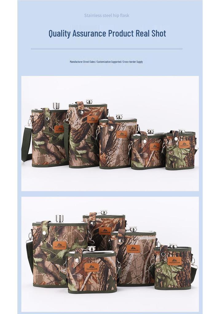 Portable Large Capacity Metal Hip Flask for Outdoor Travel