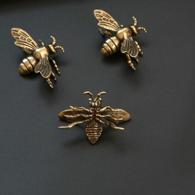 Solid Brass Insect Honeybee Figurines Miniatures Tea Pet Funny Beetle Crafts Collection Home Decoration Antique Animal Figurines