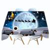 Thicken Cotton Christmas Tablecloth Golden Lantern And Tree Pattern Rectangular Round Table Cloth For Wedding Picnic Party