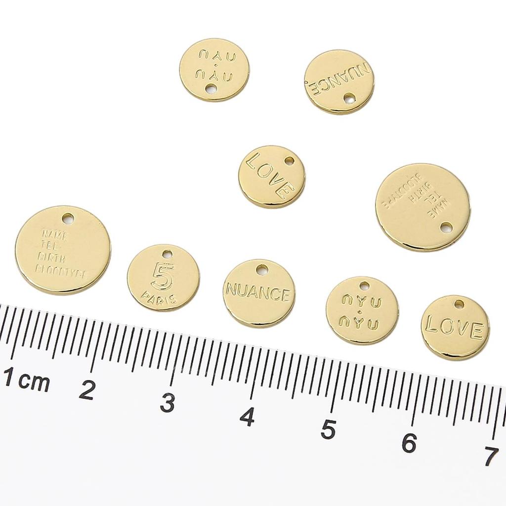 Kupfergravierter kreisförmiger Anhänger für DIY-Schmuckherstellung, Bastelzubehör