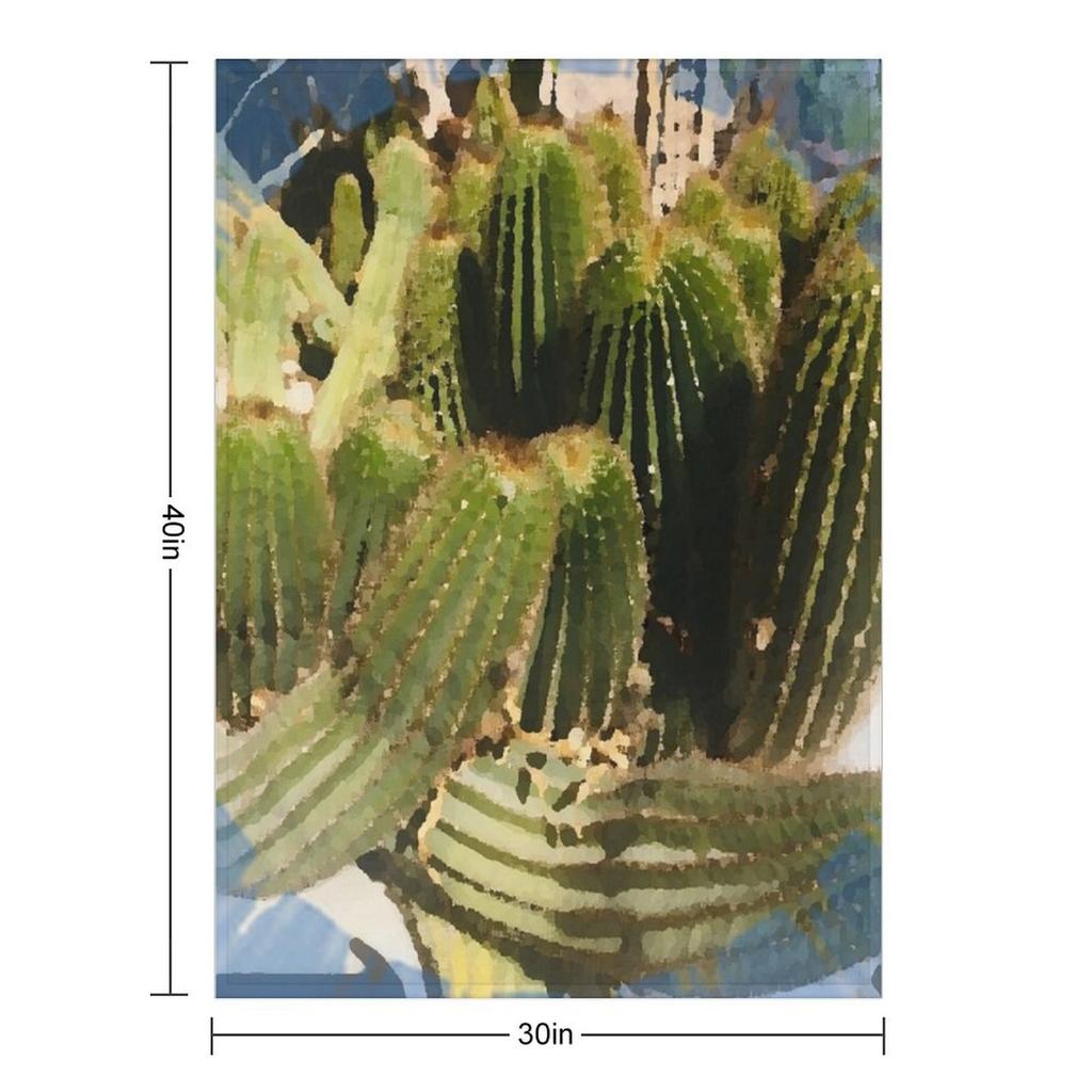 Stachelige Grüne Kakteen Landschaft von Iritof Überwurfdecke Decken für Bett Luxusmarke Anime Niedlich Karierte Decken