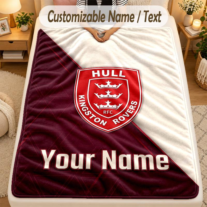 Flannel BlanketHull KR Custom Name Text Personalized Soft Warm Throw Blanket Home Decor Gift