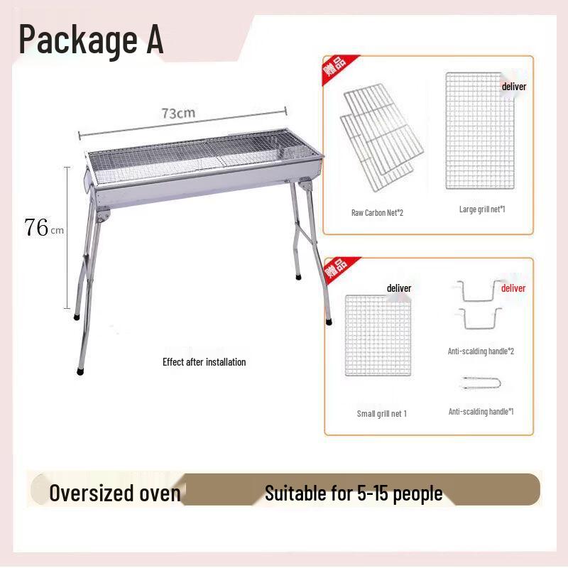 ZISIZ Portable Folding Charcoal BBQ Grill