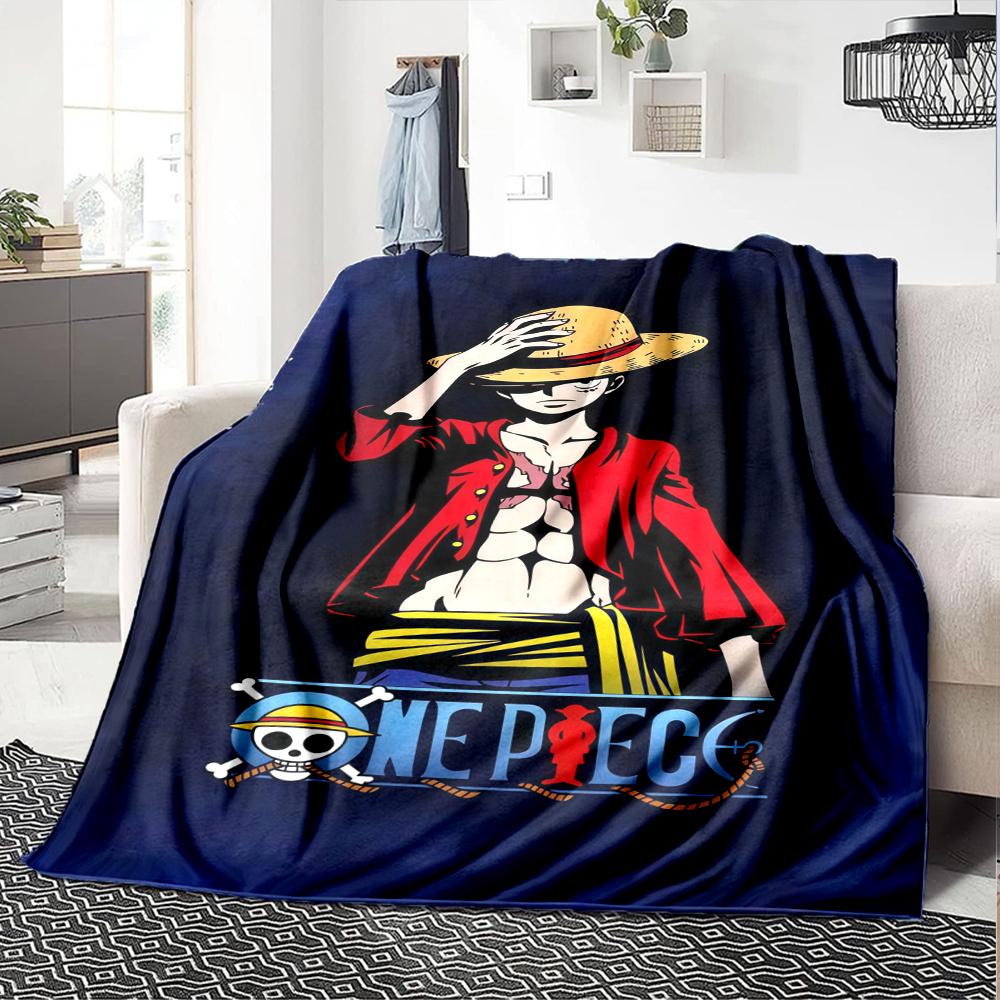 1PC One Piece Monkey D Luffy Patterned Flannel Blanket Suitable For All Seasons For Home Decor Warmth And Comfort Gifts Holiday Present