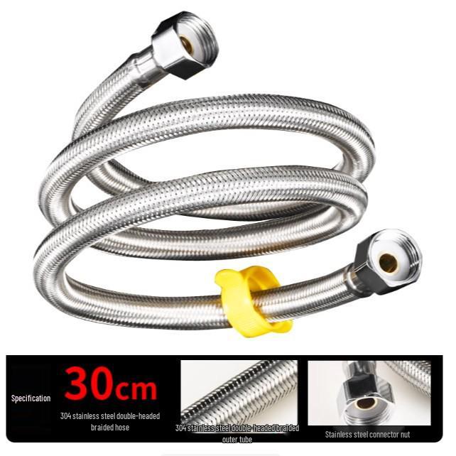 4-Min Stainless Steel Braided Dual Inlet/Outlet Hose for Hot/Cold Water Faucet, Heater, Angle Valve & Toilet.