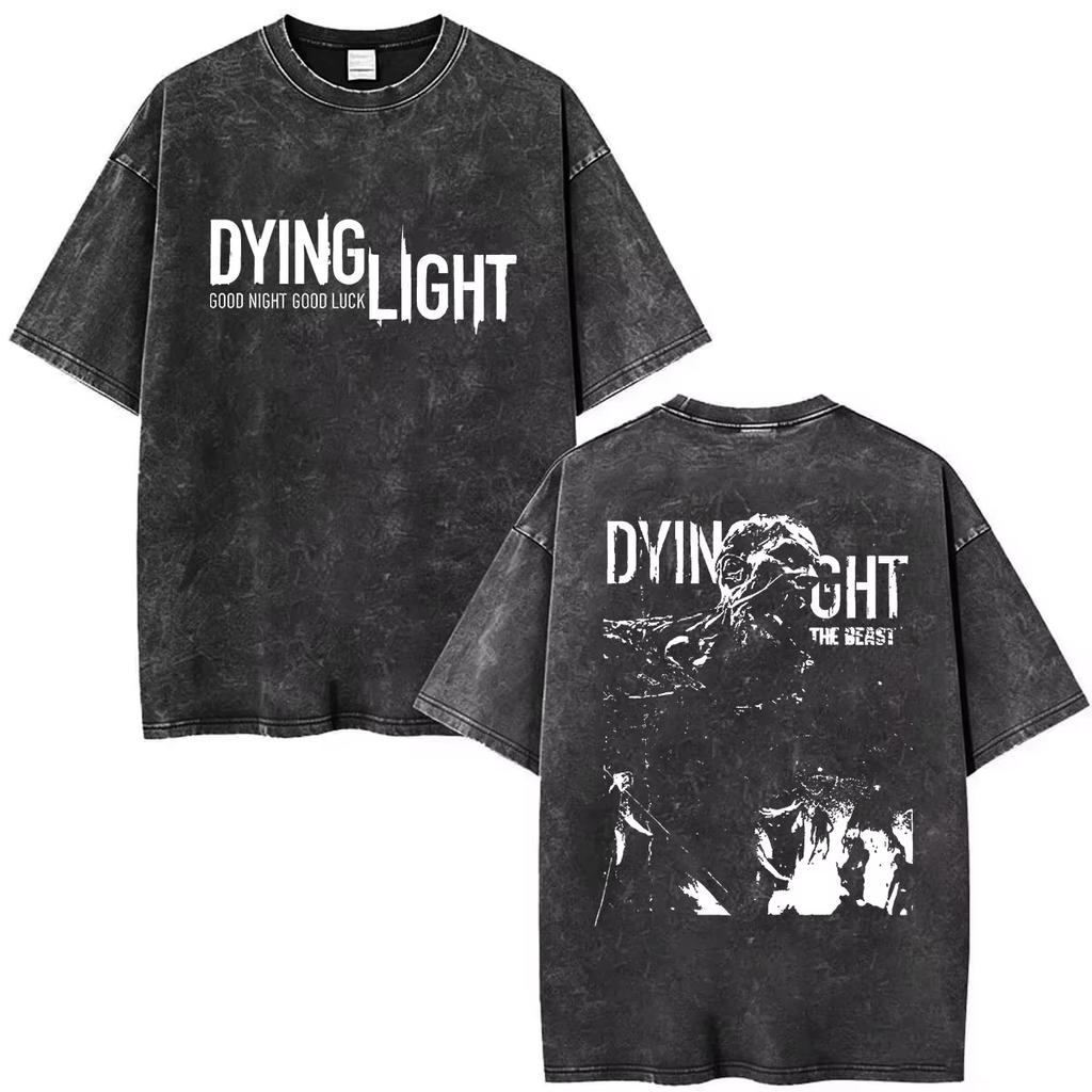 Summer New Game Dying Light Vintage Graphic Print T Shirt Men Women Streetwear Oversized T-shirt Harajuku Hip Hop Punk T-shirt
