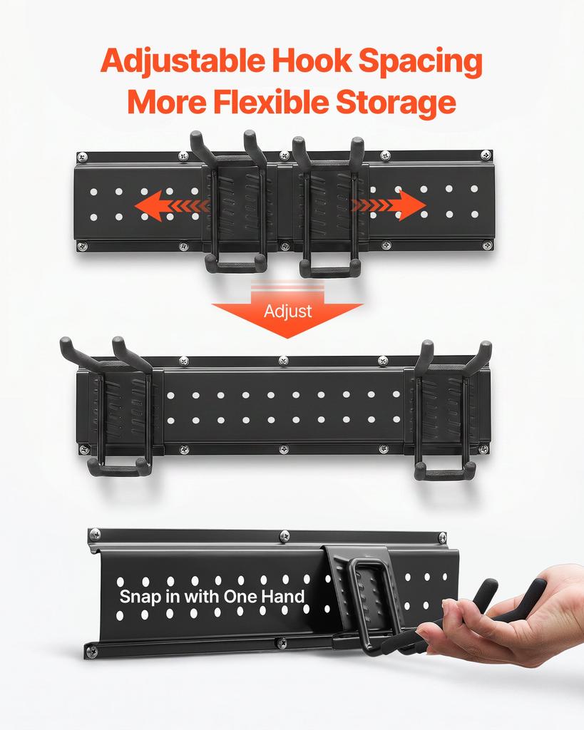 VEVOR Garage Tool Organizer 1257.3 Mm 272 Kg Wall Mount Garden Tool Rack