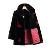 Elegant Faux Mink Velvet Winter Coat for Middle-Aged Women