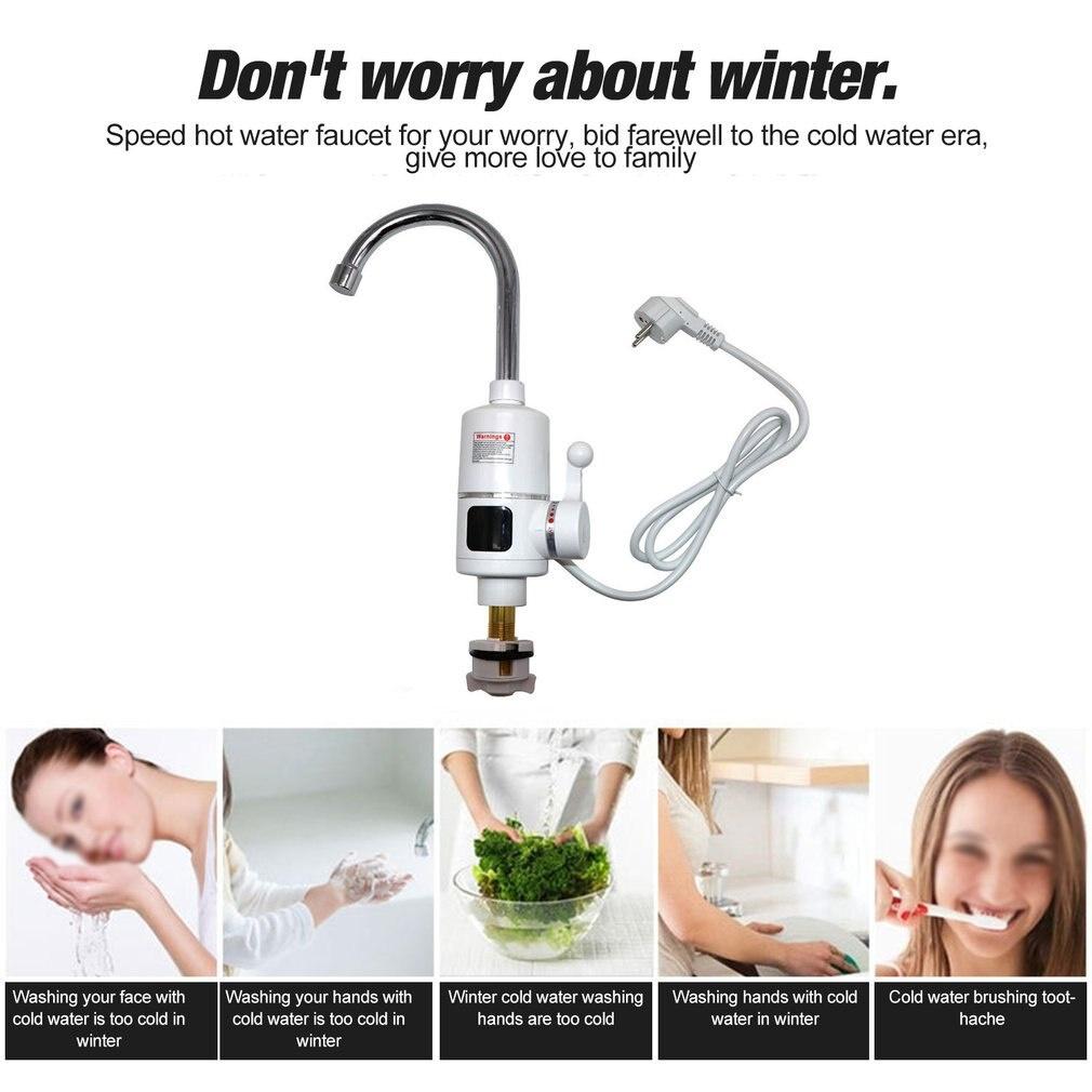 Electric Kitchen Water Heater Tap Instant Hot Water Faucet Heater Cold Heating Faucet Tankless Instantaneous Water Heater