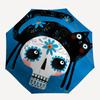 1pc Sugar Skull Cat Automatic Open 8-Rib Windproof Umbrella, Travel & Commuting, Suitable for All Seasons