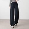 Women's Color-Block Elastic Waist Loose Wide-Leg Pants