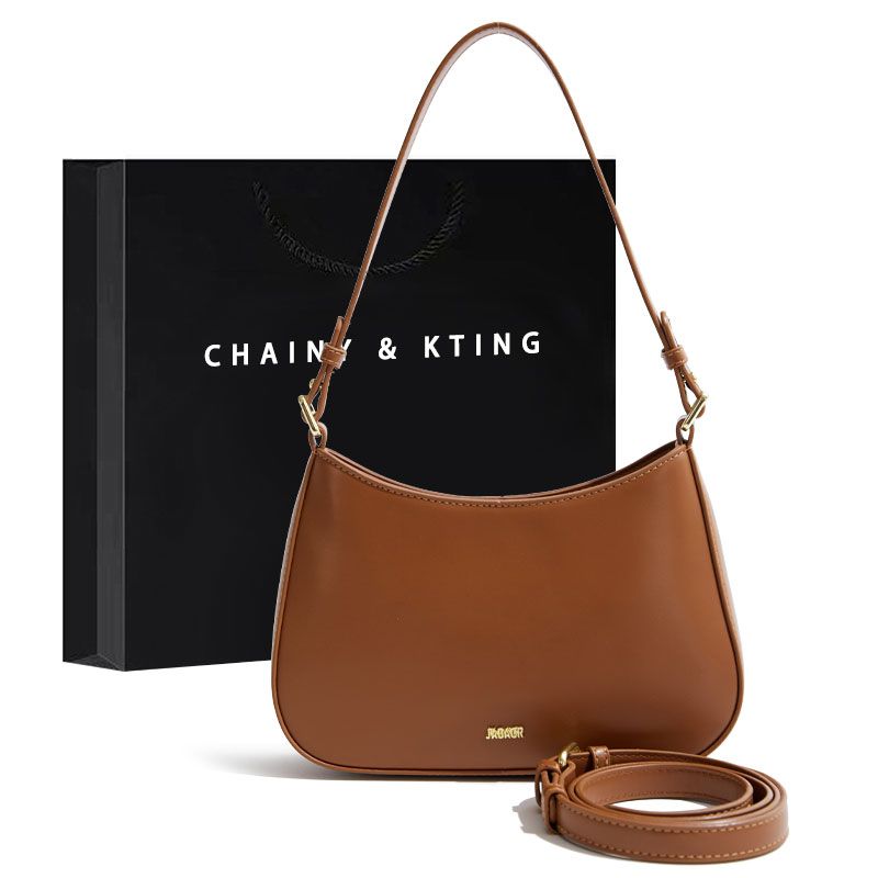 

Bag Female Retro Red Fancy Satchel Underarm Bag Brown