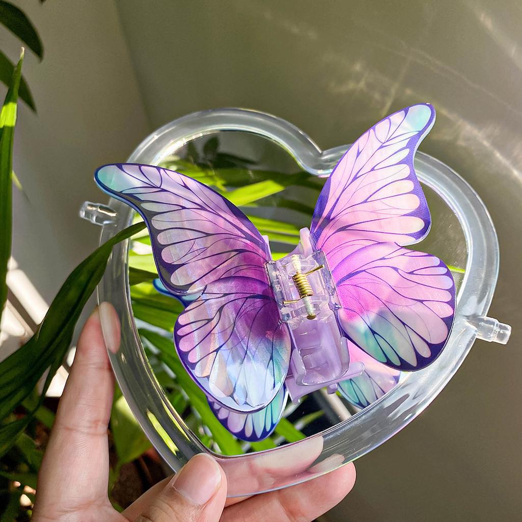Simulation Butterfly Hair Clip Elegant Hair Claw Barrette Acrylic Hair Accessory for Girls Spring Clamp Hair Accessory