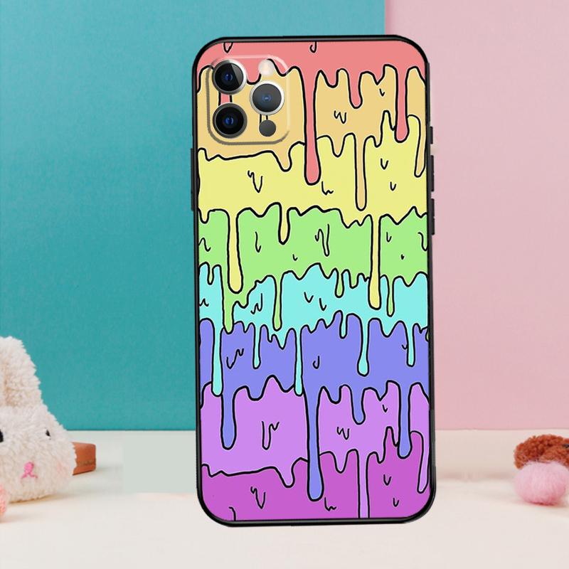 Pastell Kawaii Schmelzendes LGBTQ Design Handyhülle Für iPhone 17 Air 16 15 14 12 11 13 Pro Max 12 13 mini 15 16 Plus 16e Hülle Coque