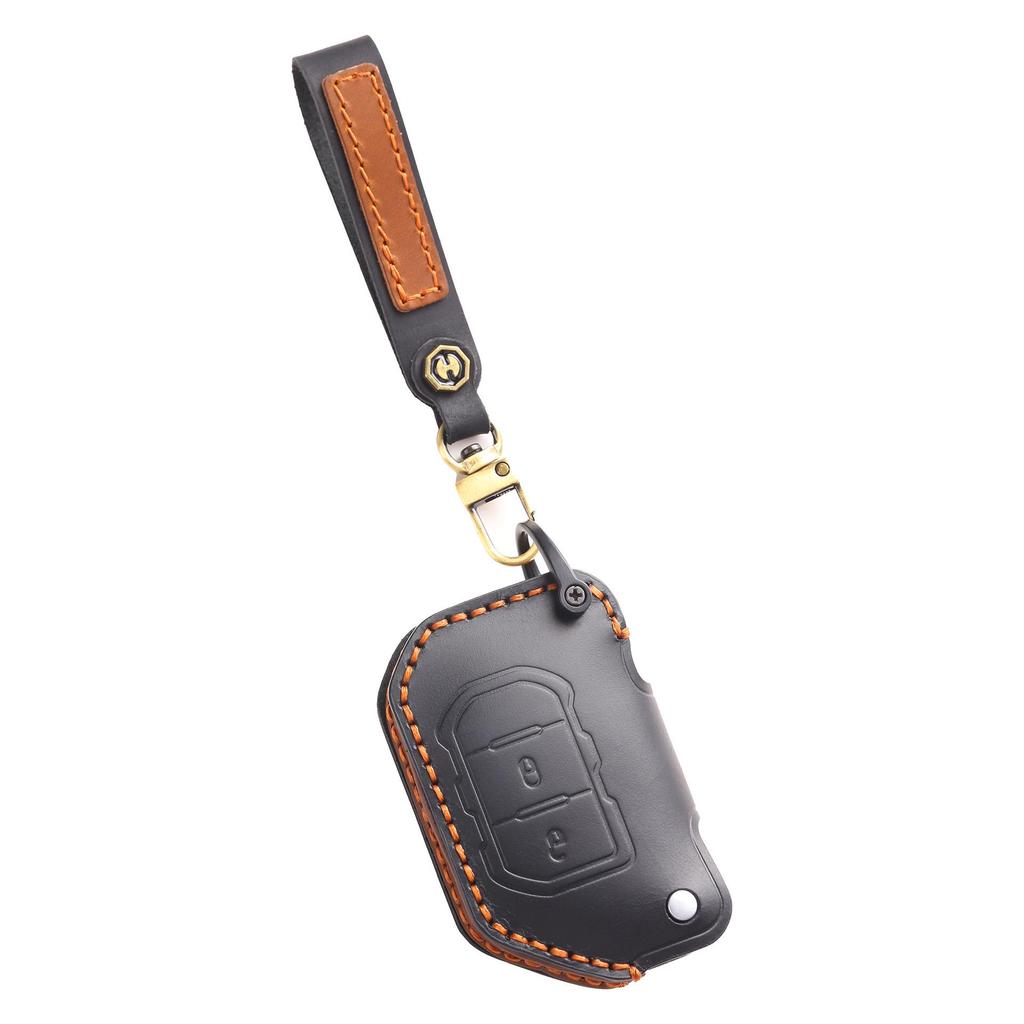 Leather Key Cover for Jeep Wrangler & Gladiator 24 Models - Men's Off-Road Accessory